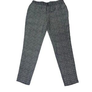 Joie 100% Silk Drawstring Pants Womens XS Black Checked Mid Rise Pockets NWT